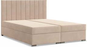 Agen ágy, bársony, 180 x 200, ágyneműtartóval, bézs