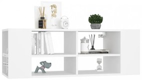 fehér szerelt fa falra szerelhető TV-szekrény 102 x 35 x 35 cm