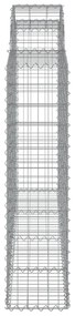 4 db íves horganyzott vas gabion kosár 200x30x120/140 cm