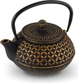 Öntöttvas teáskanna teafőzővel fekete 800 ml