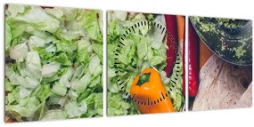 Zöldségek képe (órával) (90x30 cm)