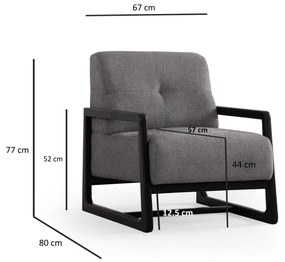 Fotel Atonetta (világosszürke + fekete). 1106477