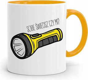 Sárga Apák Napi Bögre Apáknak Világítasz? fényképes nyomtatással