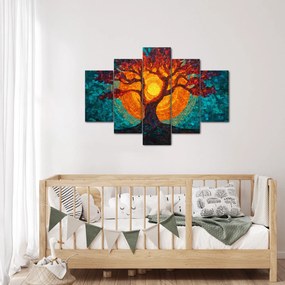 Kép - Az élet fája és a nap mozaikban (150x105 cm)