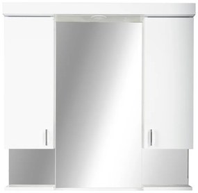 Viva STYLE Tükrös fürdőszobai szekrény LED világítással - DUPLA szekrénnyel - 85 x 97 x 17 cm