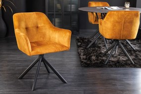 LOFT design bársony szék - sárga