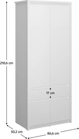 Szekrény 4D1S, fehér, ERODIN