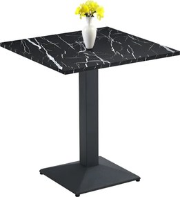 Bisztró asztal, fekete márvány/fekete, 70x70 cm, RINALDO TYP 1