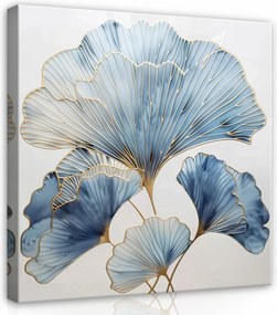 Vászonkép Ginkgo Elegáns Arany Türkiz Vászonkép Nappali Hálószobába 80x80