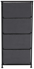 PALMERA szekrény szövet fiókokkal, fekete