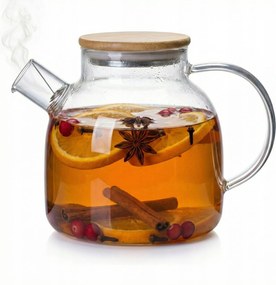 Üveg teáskanna szűrővel 1,5 l hőálló