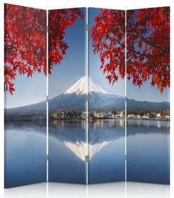 Gario Paraván Fuji és piros levelek Méret: 145 x 170 cm, Kivitelezés: Klasszikus paraván