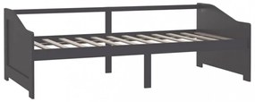 sötétszürke 3 személyes tömör fenyőfa kanapéágy 90 x 200 cm