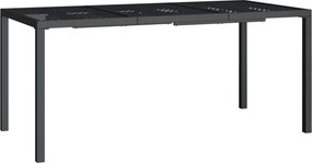vidaXL antracitszürke acél kerti asztal 165 x 80 x 72 cm