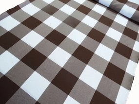 Mg Tk asztalterítő Monia Kockás 8x8 Barna minőségi lengyel 0,5m