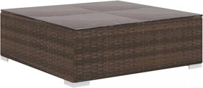 11 részes barna polyrattan kerti bútorszett párnákkal
