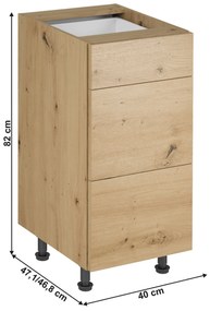 Alsó szekrény Langari D40S3 (artrisan tölgy). 1028738