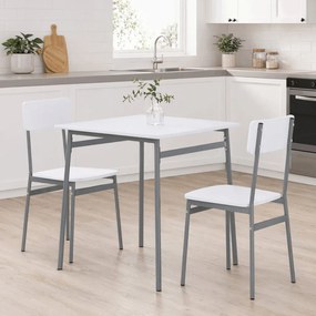 2 személyes étkezőgarnitúra 70x70x76 cm – MDF asztal és 2 szék AUT-O2122 WT