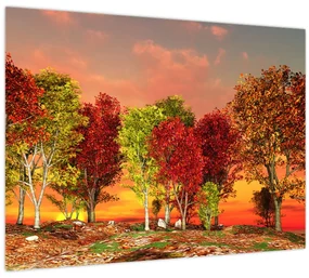 Kép - Színes fák (70x50 cm)