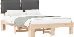 vidaXL Ágykeret Kárpitozott Fejtámlával Sötétszürke 160 x 200 cm