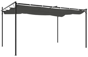 antracitszürke pergola behúzható tetővel 395 x 292 x 230 cm