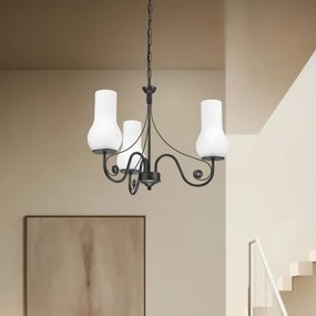 Brilagi - LED Csillár láncon COTTAGE 3xE14/40W/230V fekete/fehér