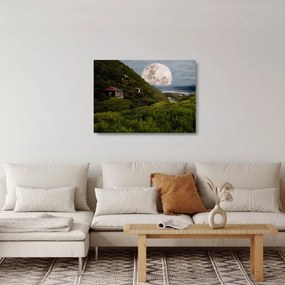 Holdas tájkép (üvegen) (70x50 cm)
