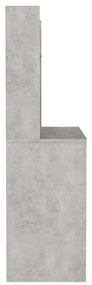 betonszürke LED-es MDF sminkasztal 100 x 40 x 135 cm
