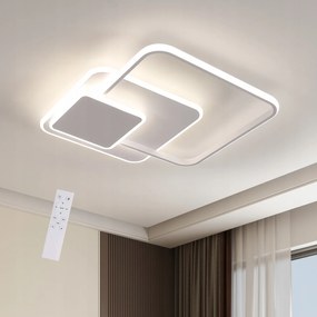 Led Mennyezeti Lámpa, Függesztett, Fehér, Négyzet, Távirányítóval, Modern, Nappaliba, 48W