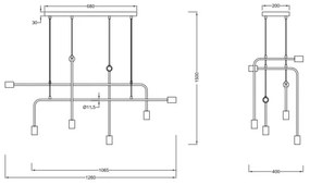 Trio - Csillár zsinóron CONNOR 8xE27/10W/230V