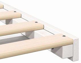 Földi ágykeret Fehér 200 x 200 cm Tömör fenyőfa