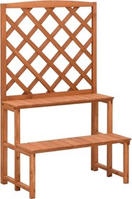 vidaXL tömör fenyőfa rácsos virágtartó állvány 70 x 42 x 115 cm