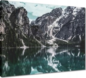 Vászonkép 50x40 Tó az Alpokban Hegyek