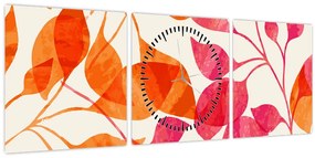 Kép - Narancssárga levelek (órával) (90x30 cm)