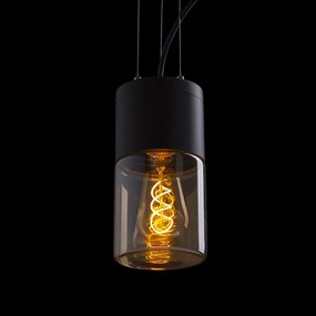 RENDL QUINN függőlámpa fekete borostyánsárga üveg 230V LED E27 11W IP54