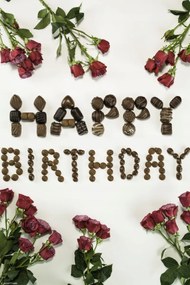 Poszter 20x30cm Csokoládé Happy Brithday, Assaf Frank