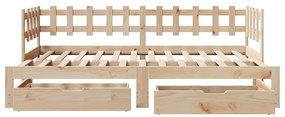 kihúzható heverő fiókokkal matrac nélkül 80 x 200 cm