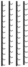 vidaXL 2 db fekete vas falra szerelhető bortartó állvány 24 palacknak