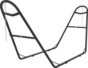 Outsunny 2 személyes függőágyállvány — állítható, hordozható fém váz, időjárásálló, 2,75–4,3 m-ig, 250 kg teherbírás, fekete | Aosom