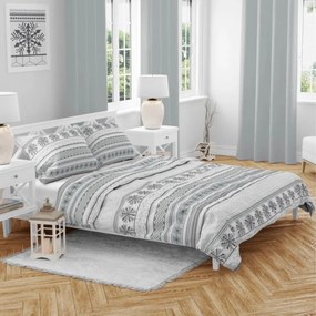 Karácsonyi szürke Winter pamut ágyneműhuzat TiaHome - 1x Párna 90x70cm, 1x Paplan 140x200cm