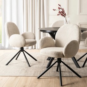Forgószék bézs bouclé kárpittal – MUSSO