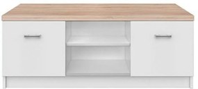 RTV asztal 2d, DTD laminált, fehér/tölgy sonoma, TOPTY TYP 15
