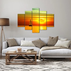 Naplemente egy jachttal képe (150x105 cm)