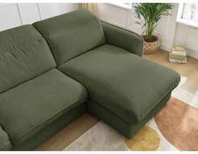 Zöld kinyitható sarokkanapé (variálható) Achille – Bobochic Paris