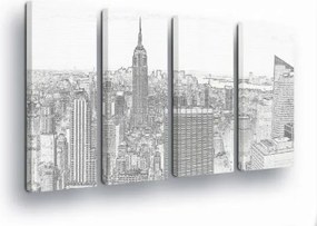 Vászonkép 120x80 New York Manhattan építészet felhőkarcolók város művészet