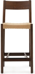 Barna-natúr színű tölgyfa bárszék (ülésmagasság 65 cm) Yalia – Kave Home