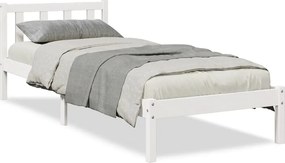 vidaXL fehér tömör fenyő extra hosszú ágykeret matrac nélkül 90x220 cm