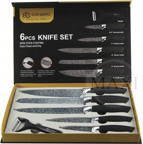 Funkcionális Készlet 5 Konyhai Kés 5db +hámozó Edenberg 9811 B Fekete