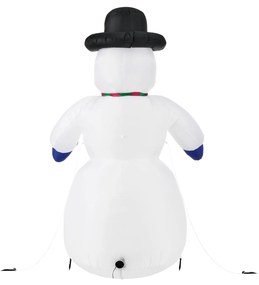 XXL Hóember beépített fúvórendszerrel, 20 LED diódával, 6 cövekkel és 3 kötéllel - fehér