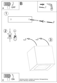 Sollux SL.0991 - Fali lámpa LEO 1xG9/40W/230V beton